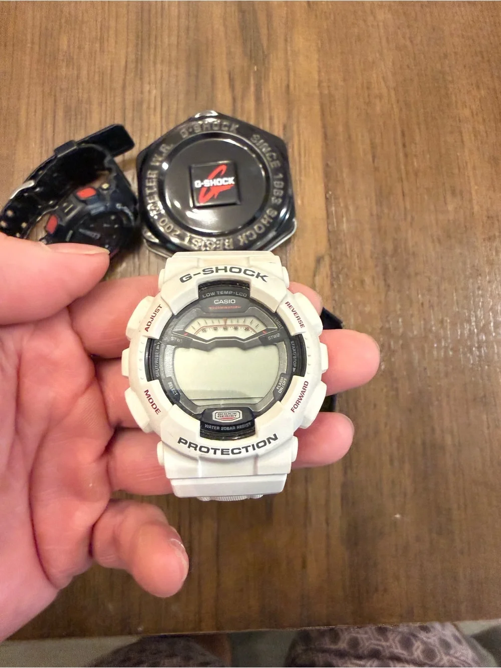 Casio G-SHOCK White Digital Sport Watch with Black Dial Accents